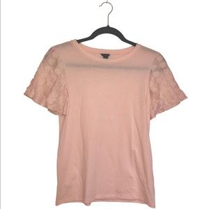 Ann Taylor Textured Sleeve T-shirt
